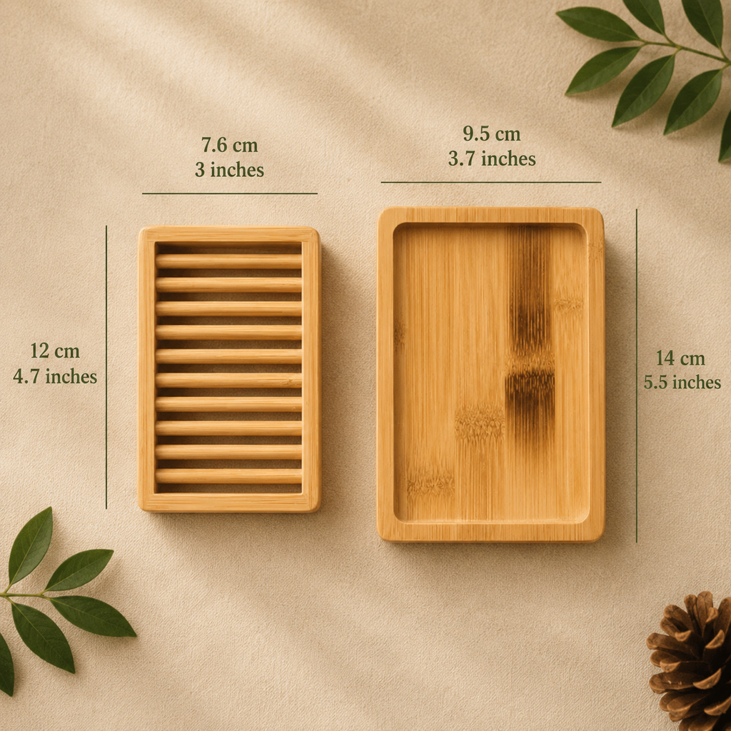 Dual-Layer Bamboo Soap Dish